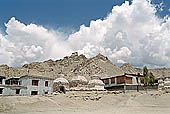 Ladakh - Leh, atop the crag the ruins of the old fort 